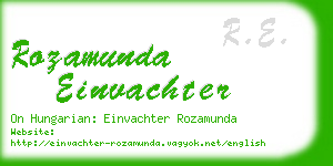 rozamunda einvachter business card